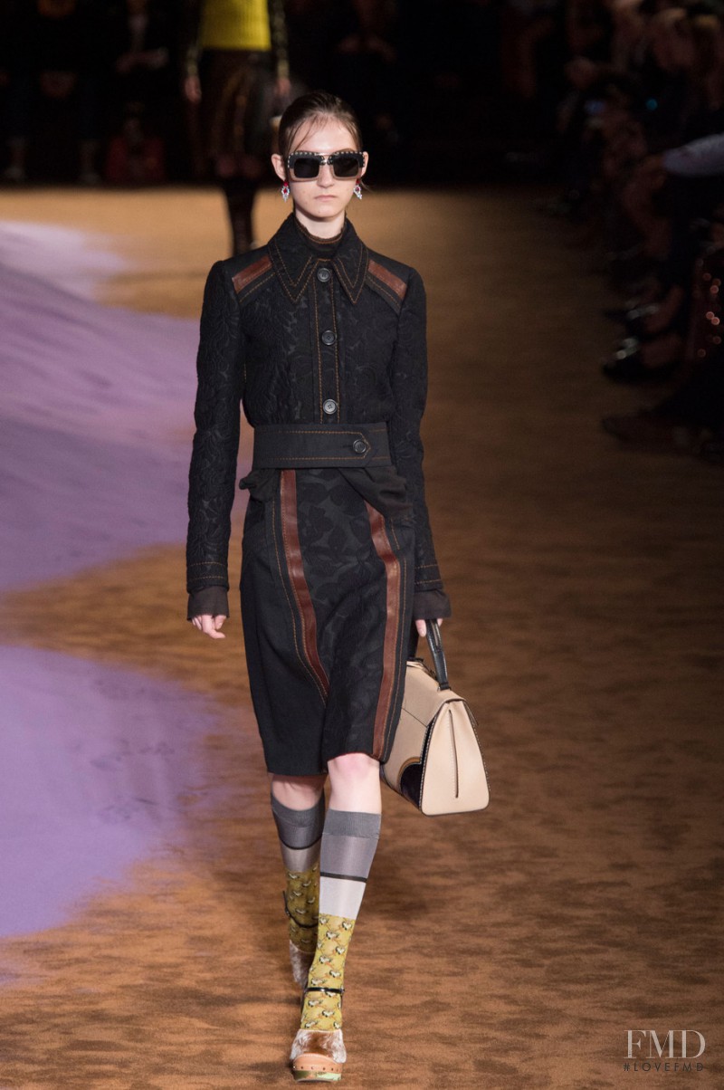 Kasia Jujeczka featured in  the Prada fashion show for Spring/Summer 2015