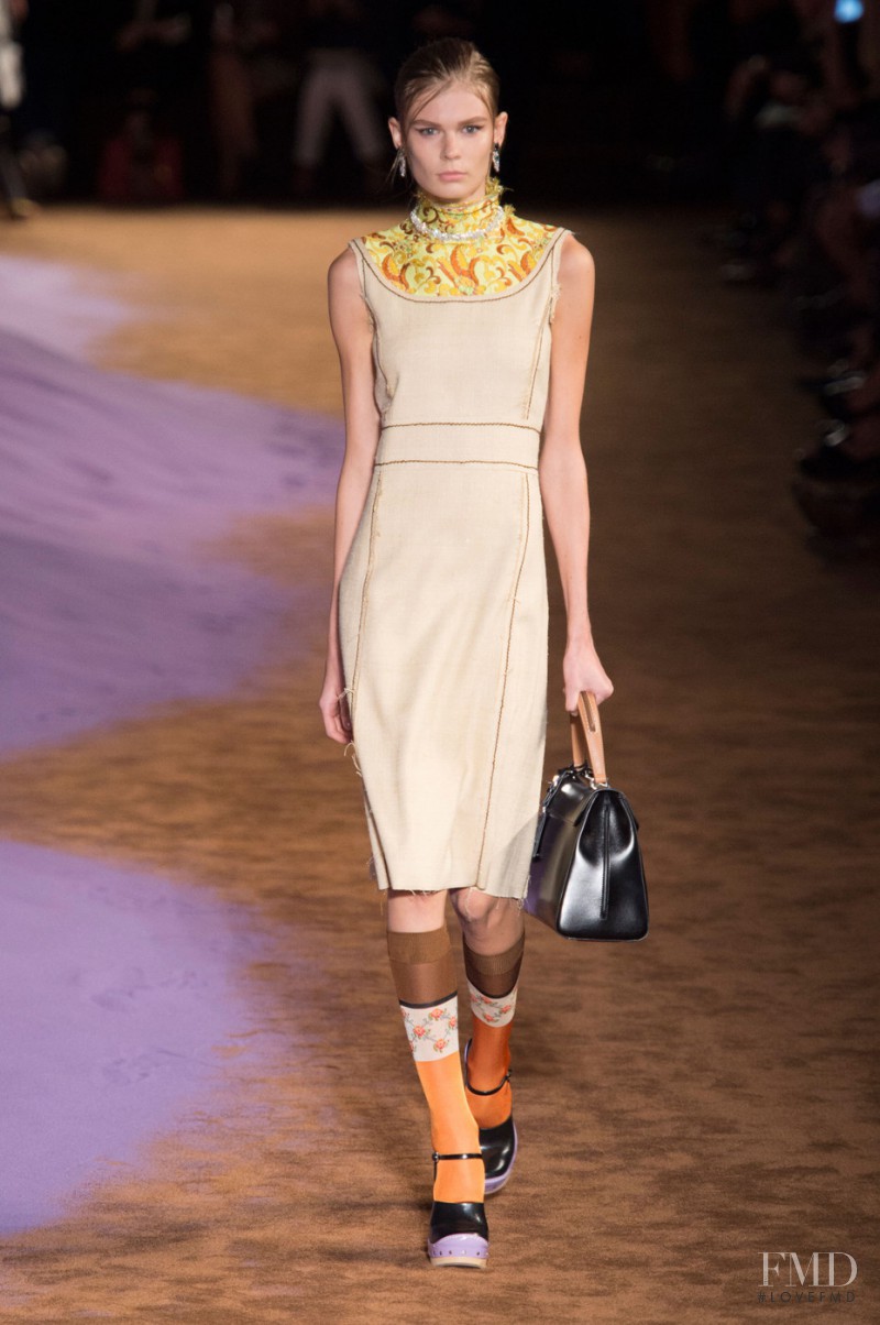 Alexandra Elizabeth Ljadov featured in  the Prada fashion show for Spring/Summer 2015