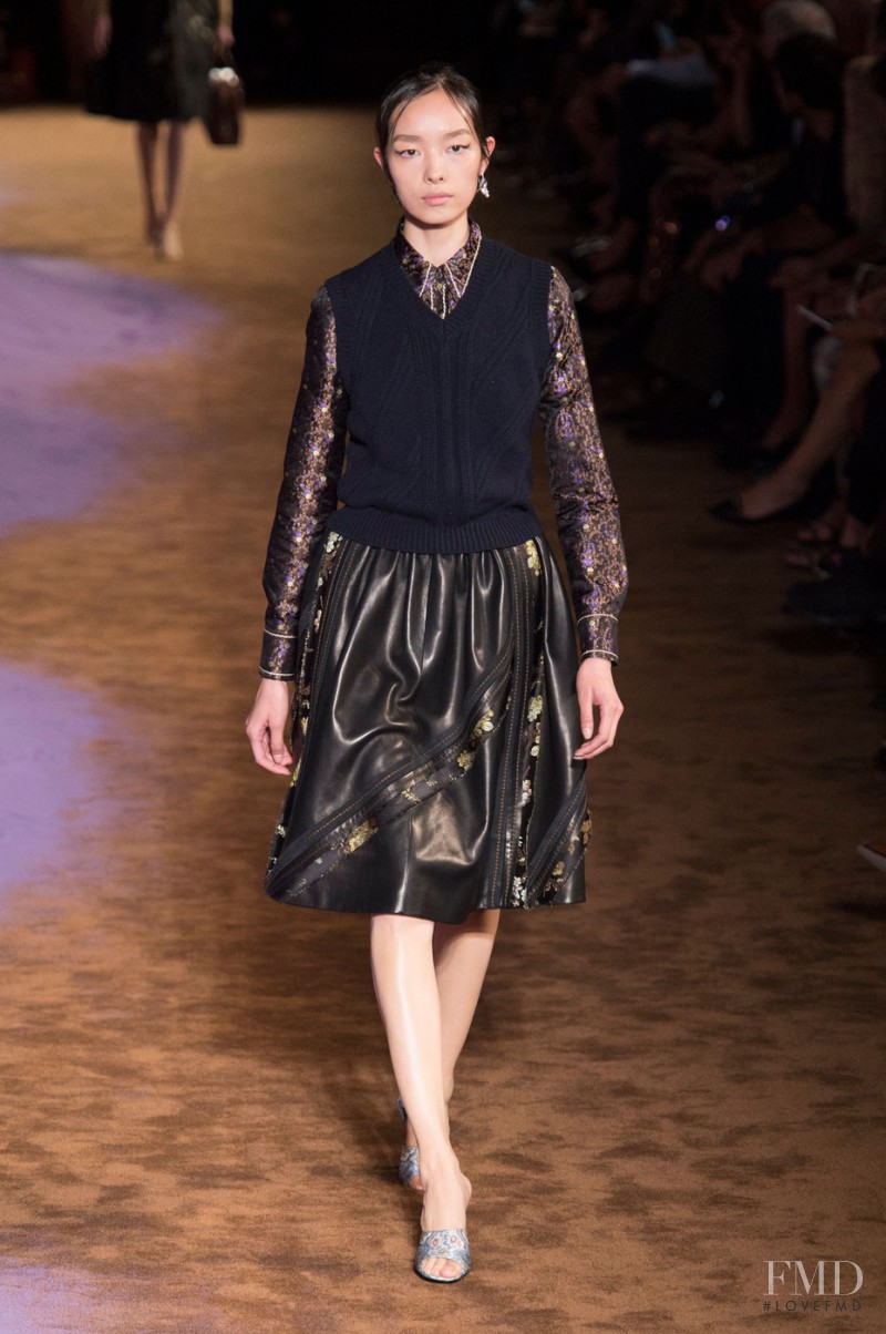 Fei Fei Sun featured in  the Prada fashion show for Spring/Summer 2015