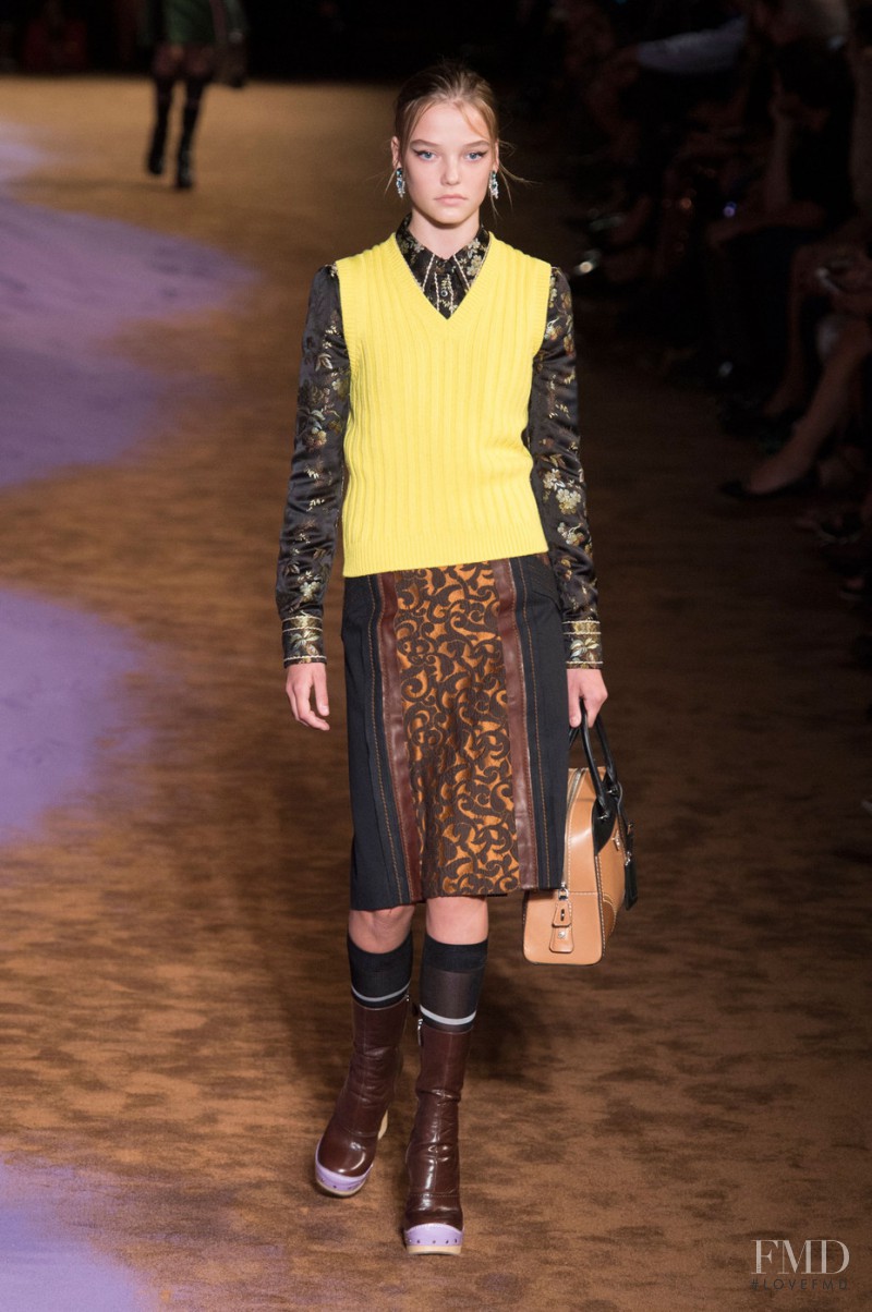 Roos Abels featured in  the Prada fashion show for Spring/Summer 2015