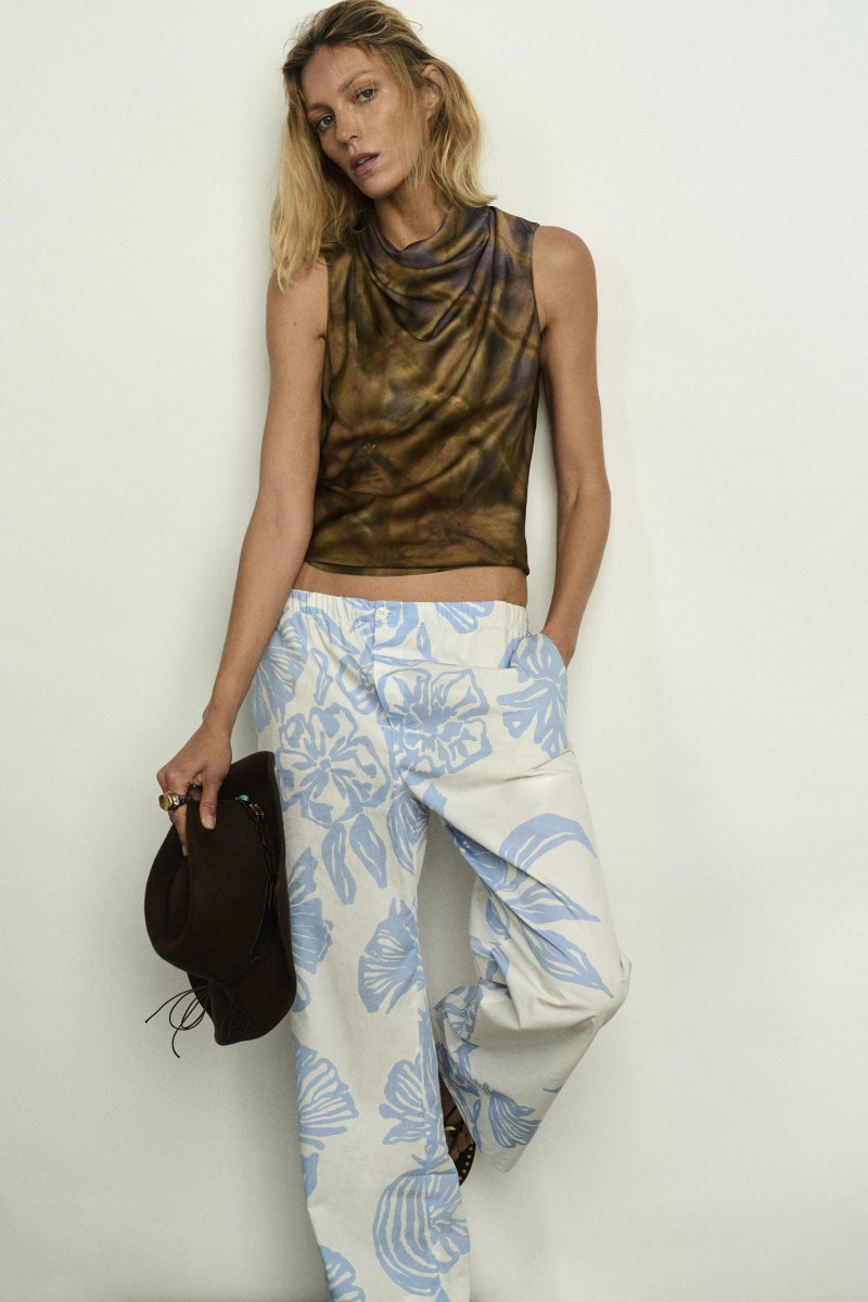 Anja Rubik featured in  the Zara lookbook for Summer 2024