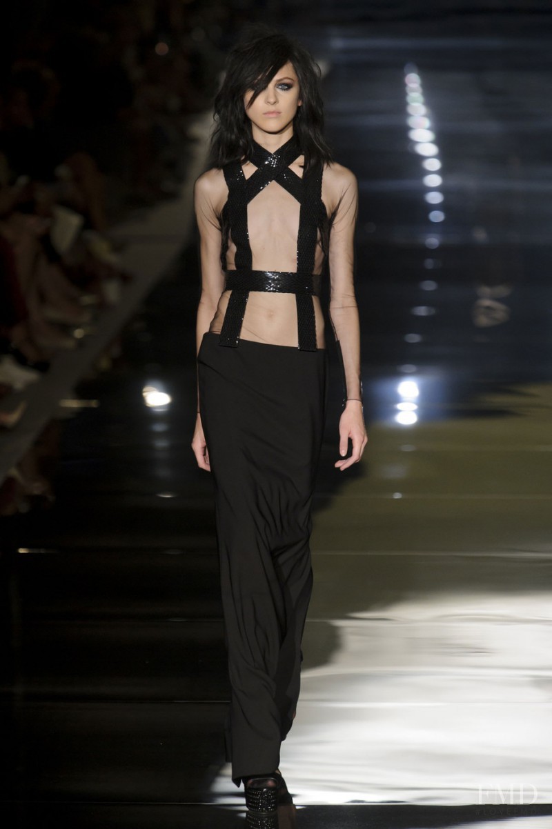 Lida Fox featured in  the Tom Ford fashion show for Spring/Summer 2015