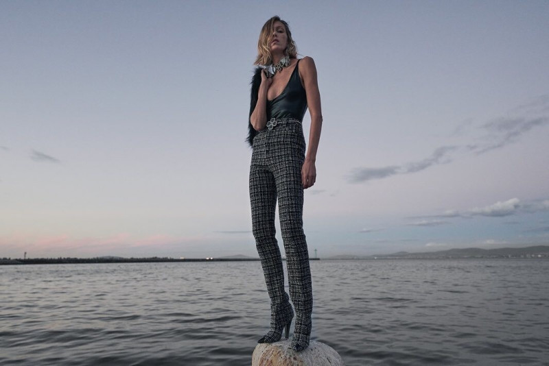 Anja Rubik featured in  the Saint Laurent advertisement for Fall 2021