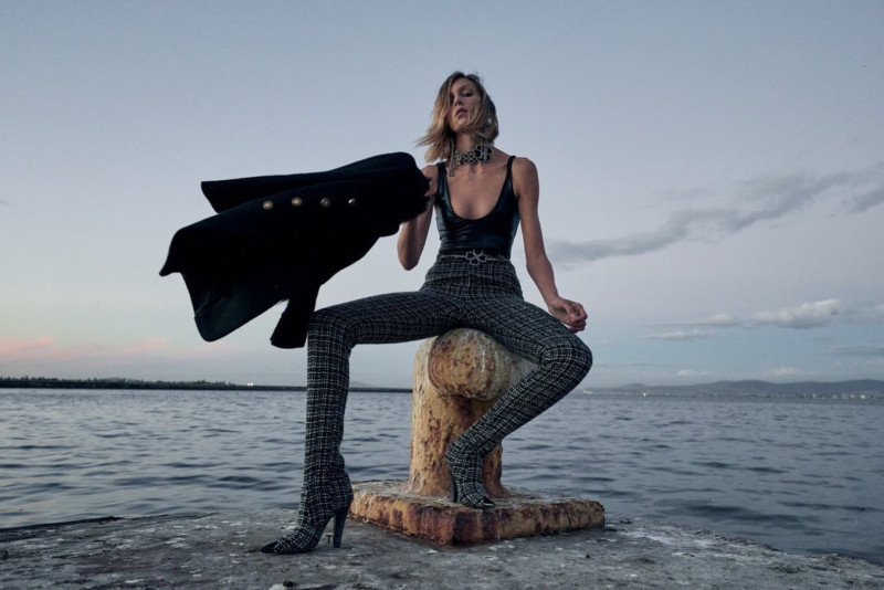 Anja Rubik featured in  the Saint Laurent advertisement for Fall 2021