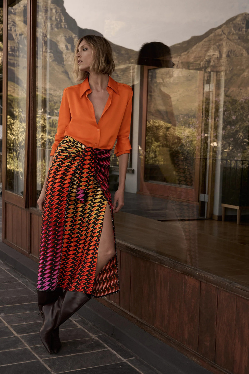 Anja Rubik featured in  the Zara lookbook for Pre-Spring 2022