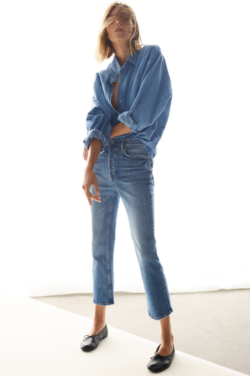 Anja Rubik featured in  the Zara Denim lookbook for Spring/Summer 2021