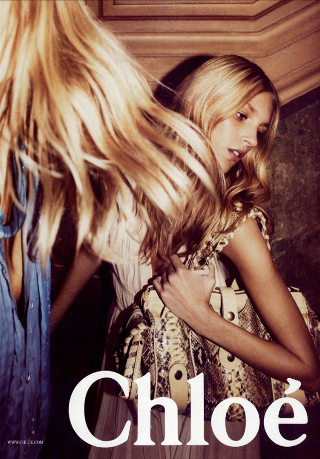 Anja Rubik featured in  the Chloe advertisement for Spring/Summer 2005