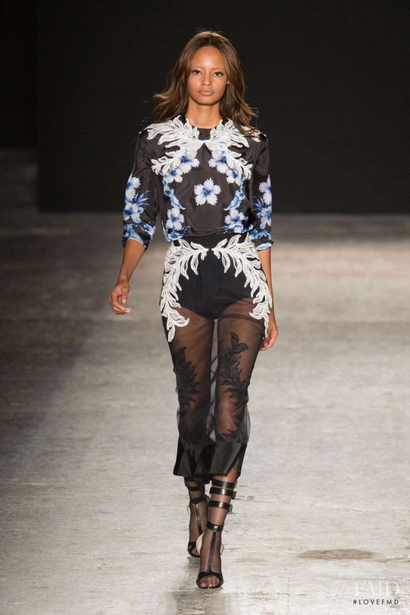 Malaika Firth featured in  the Francesco Scognamiglio fashion show for Spring/Summer 2015