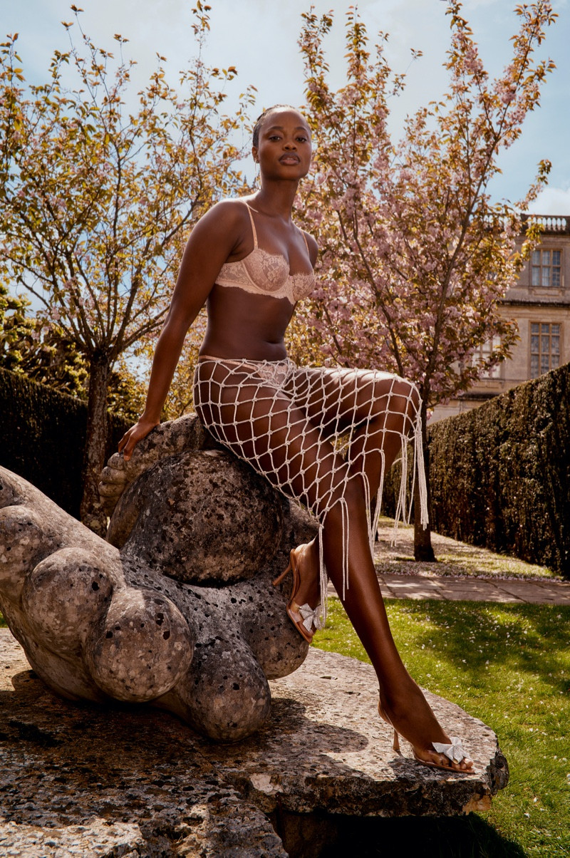 Mayowa Nicholas featured in  the Victoria\'s Secret Dream Collection advertisement for Pre-Fall 2024