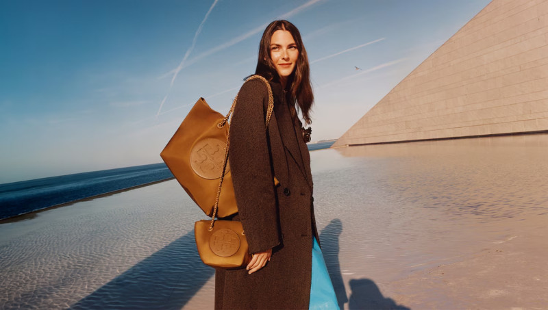 Vittoria Ceretti featured in  the Tory Burch advertisement for Autumn/Winter 2024