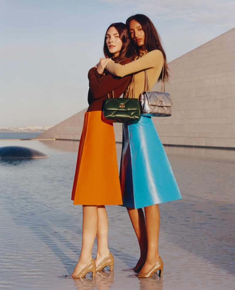 Mona Tougaard featured in  the Tory Burch advertisement for Autumn/Winter 2024