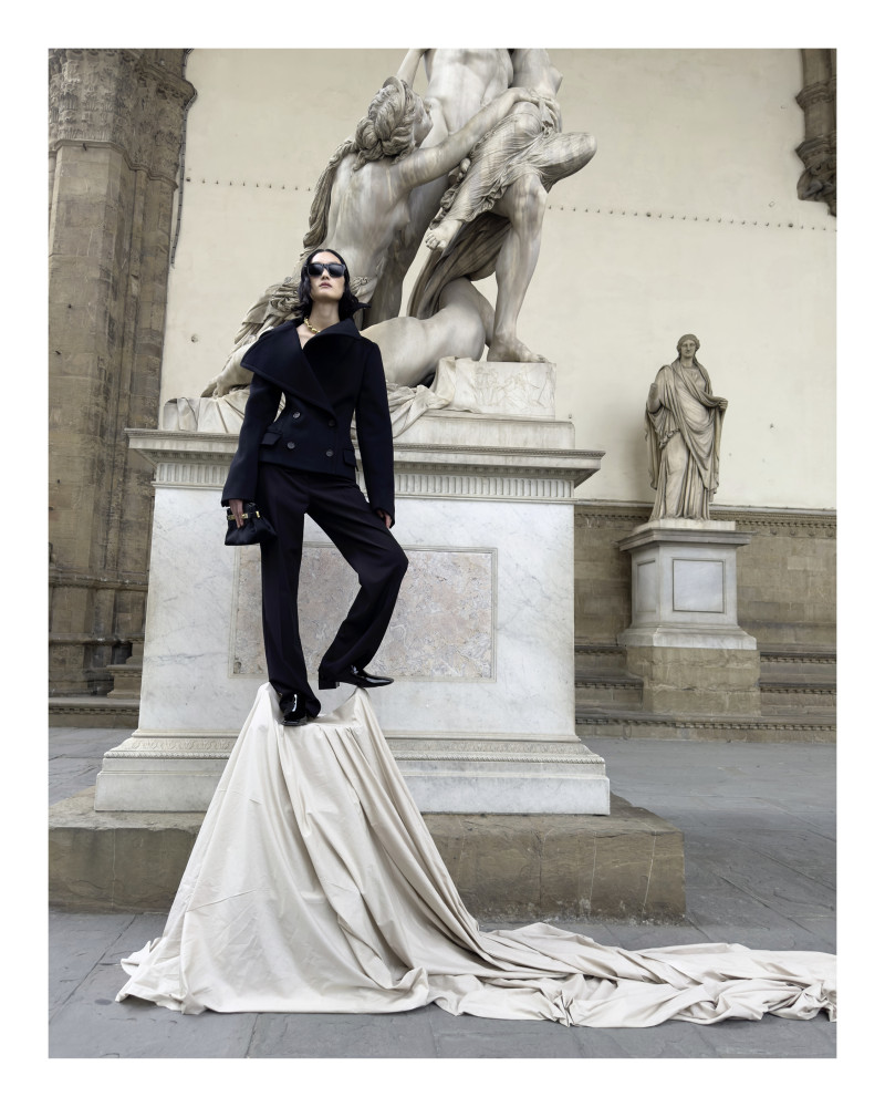 Lina Zhang featured in  the Salvatore Ferragamo advertisement for Autumn/Winter 2024