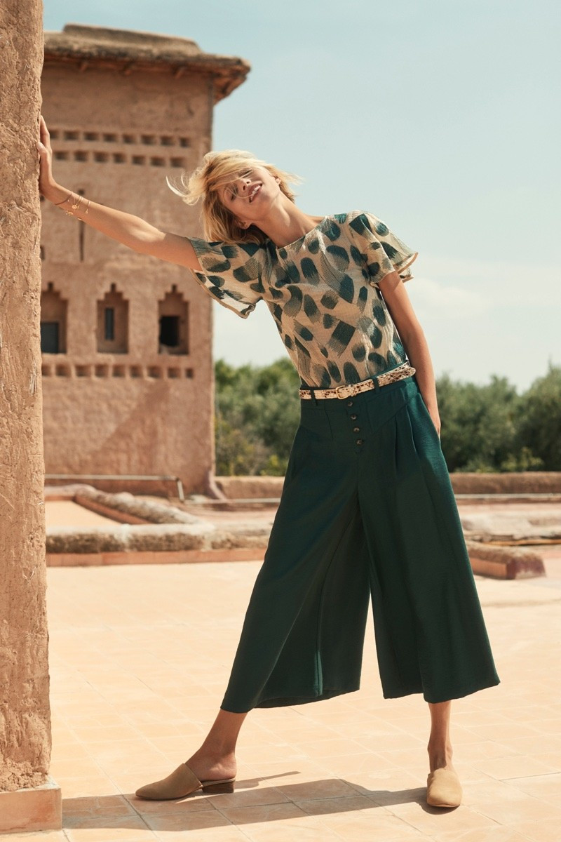 Anja Rubik featured in  the Anthropologie catalogue for Fall 2018