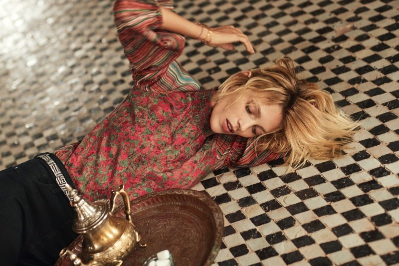 Anja Rubik featured in  the Anthropologie catalogue for Fall 2018