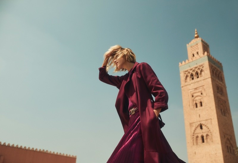 Anja Rubik featured in  the Anthropologie catalogue for Fall 2018