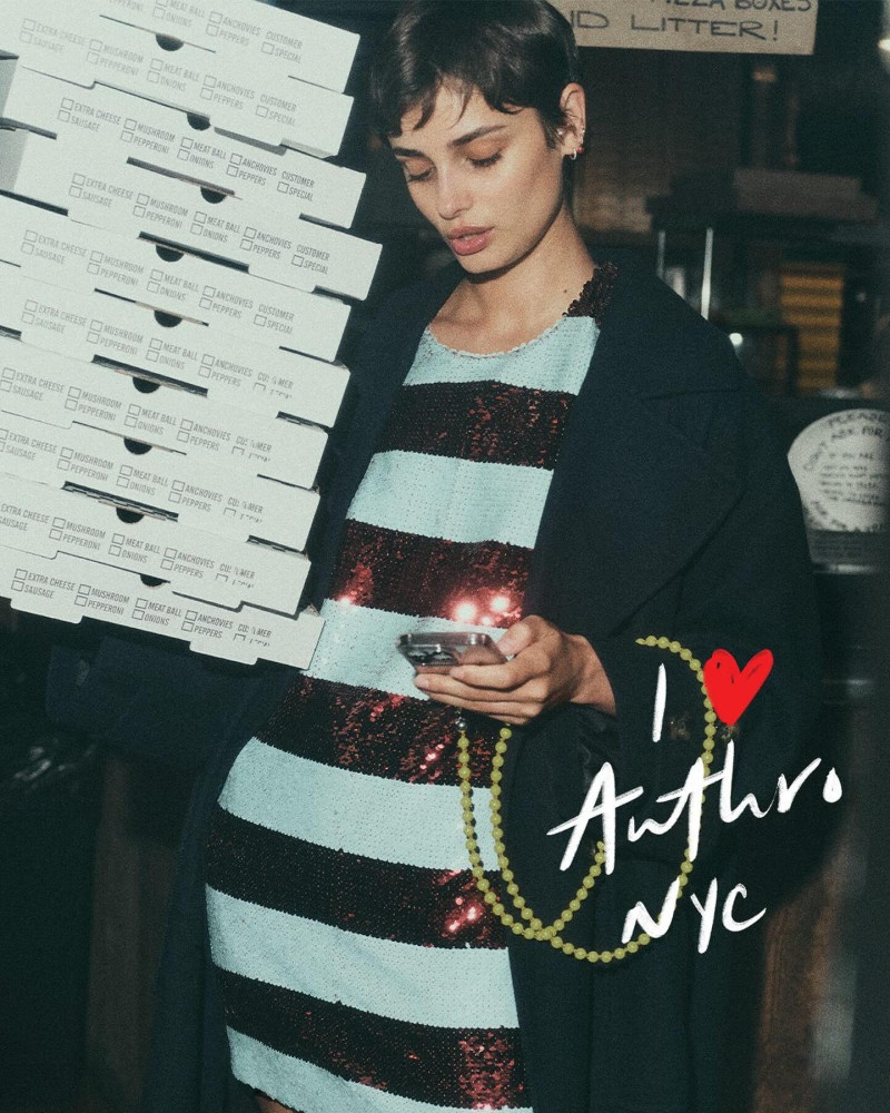 Taylor Hill featured in  the Anthropologie advertisement for Autumn/Winter 2024
