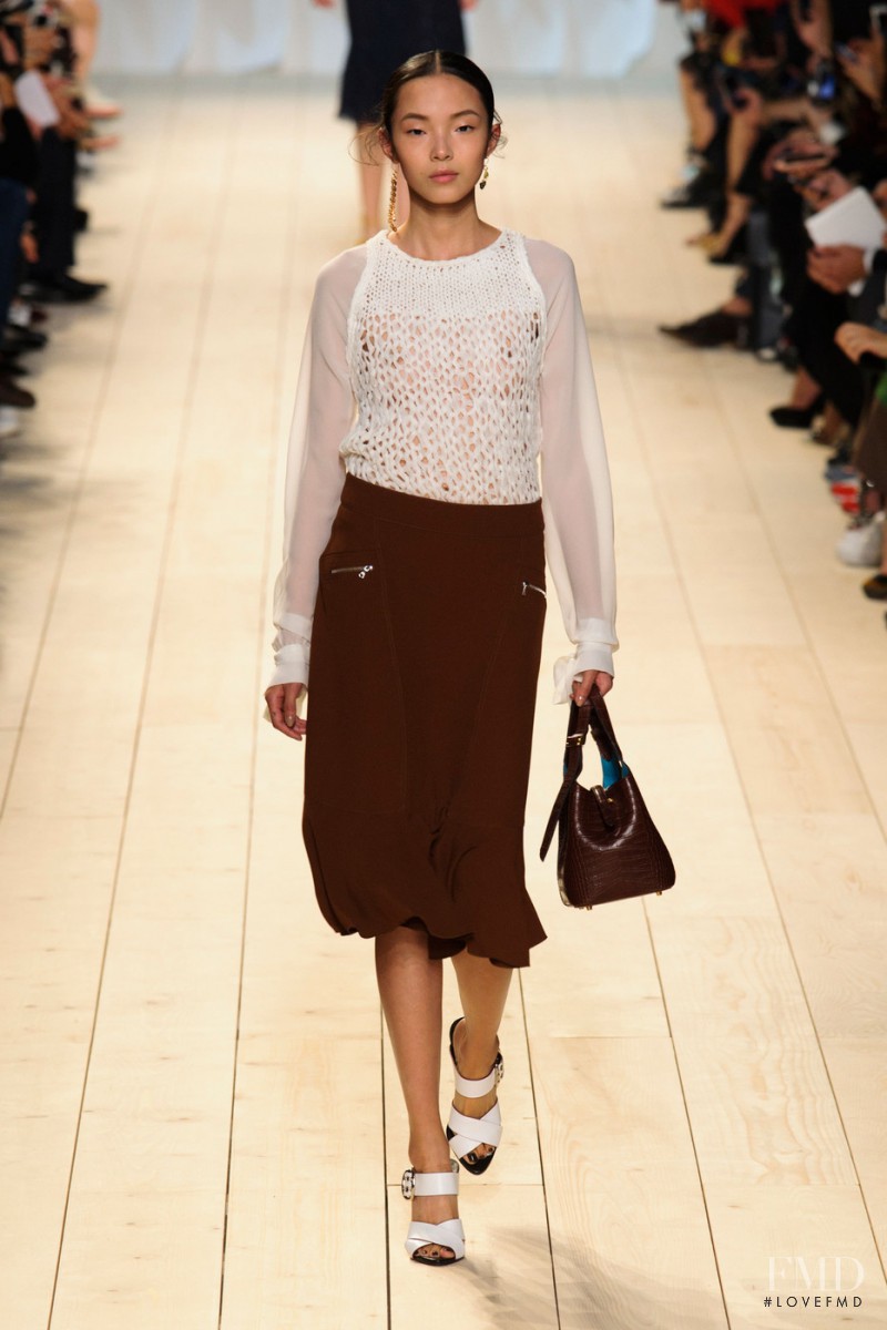 Xiao Wen Ju featured in  the Nina Ricci fashion show for Spring/Summer 2015