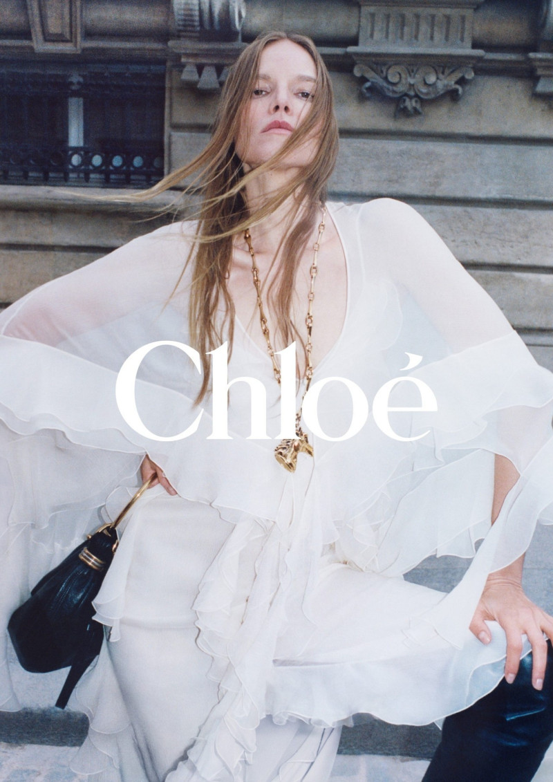 Jessica Miller featured in  the Chloe advertisement for Autumn/Winter 2024