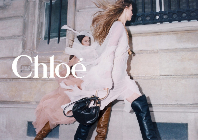 Jessica Miller featured in  the Chloe advertisement for Autumn/Winter 2024