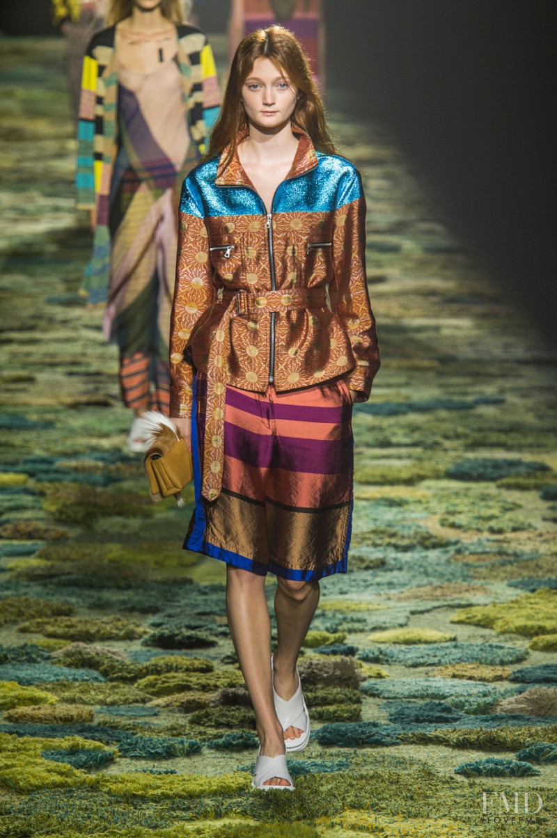Sophie Touchet featured in  the Dries van Noten fashion show for Spring/Summer 2015