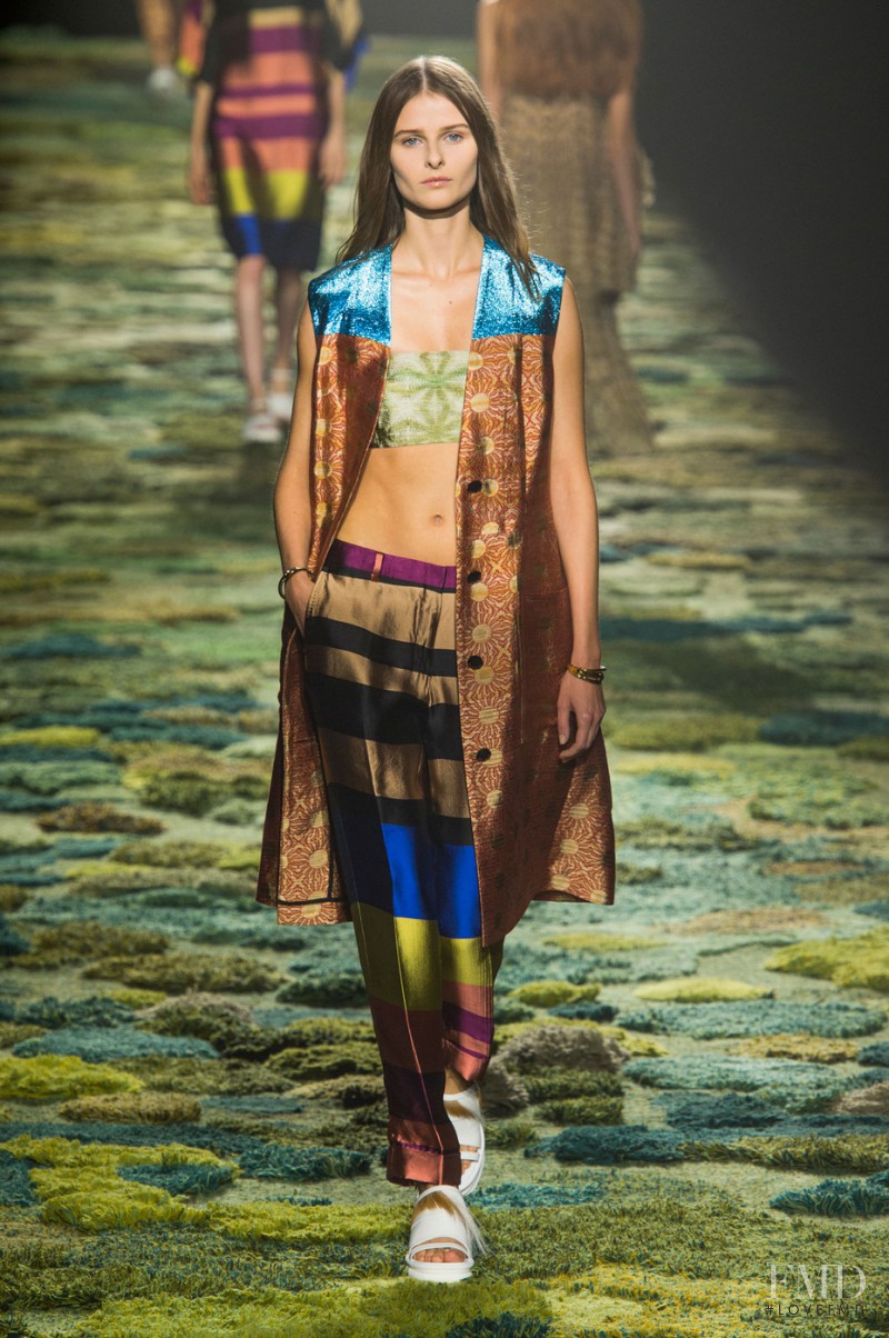 Vasilisa Pavlova featured in  the Dries van Noten fashion show for Spring/Summer 2015
