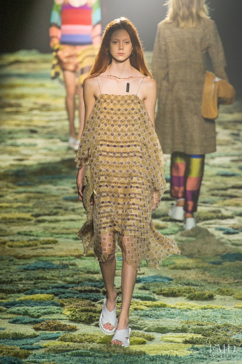 Natalie Westling featured in  the Dries van Noten fashion show for Spring/Summer 2015