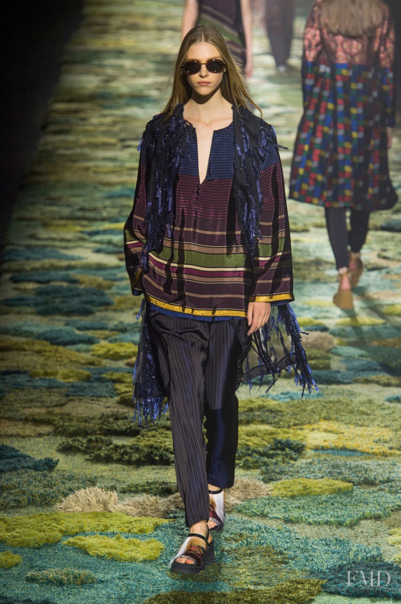 Hedvig Palm featured in  the Dries van Noten fashion show for Spring/Summer 2015