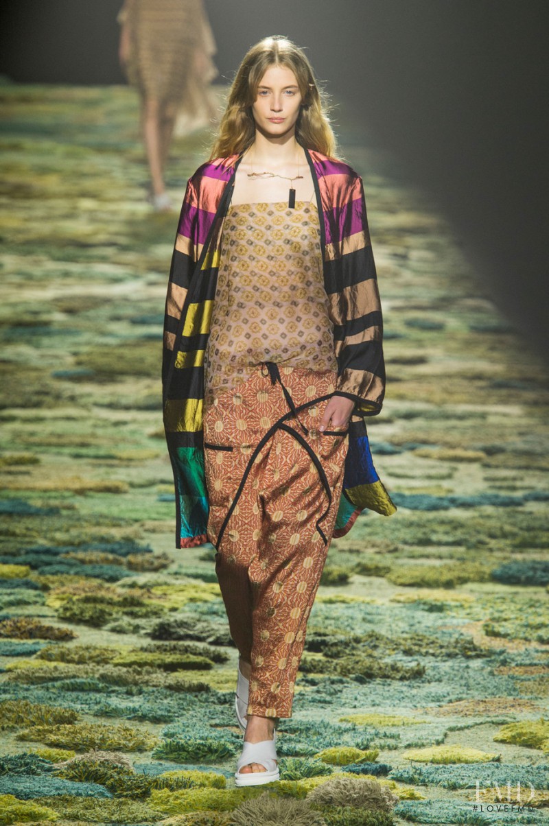 Melina Gesto featured in  the Dries van Noten fashion show for Spring/Summer 2015