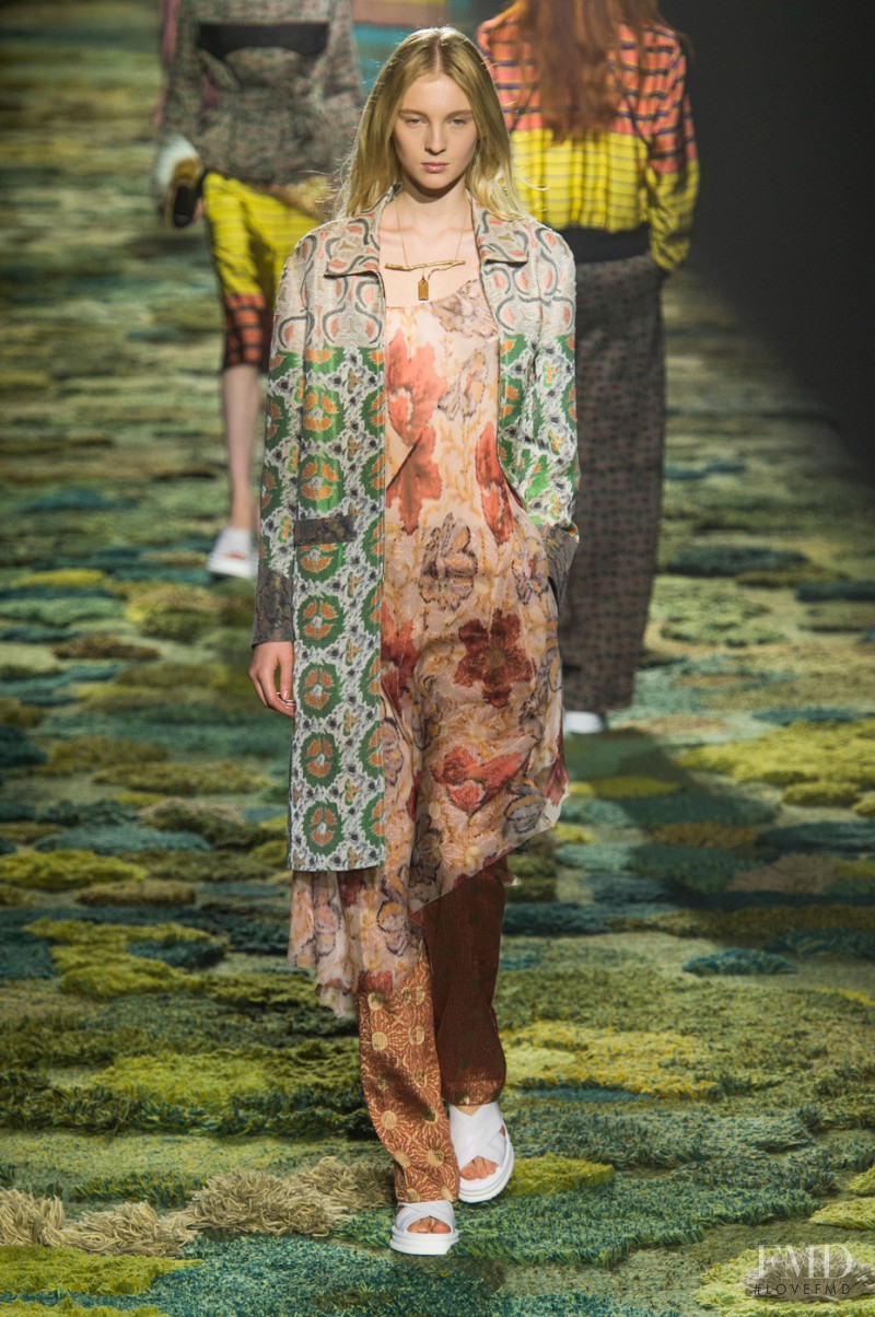 Nastya Sten featured in  the Dries van Noten fashion show for Spring/Summer 2015
