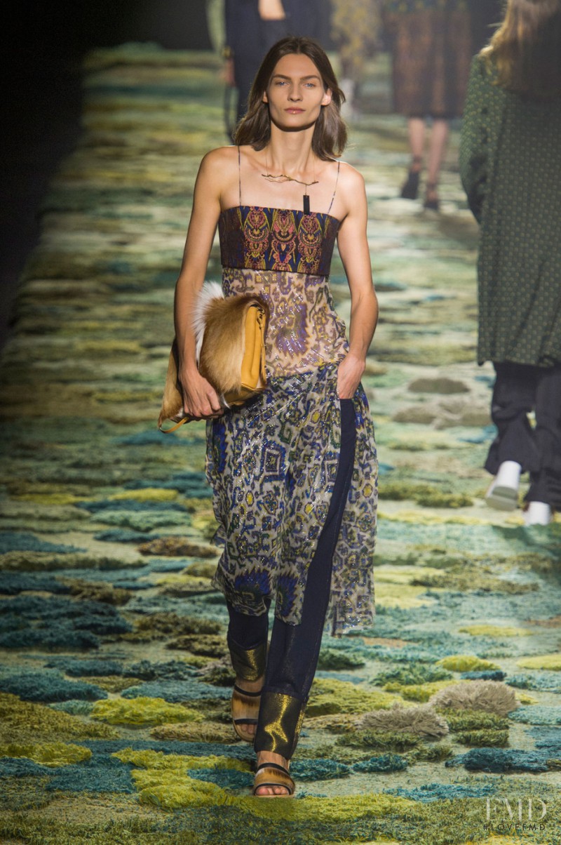 Karolin Wolter featured in  the Dries van Noten fashion show for Spring/Summer 2015