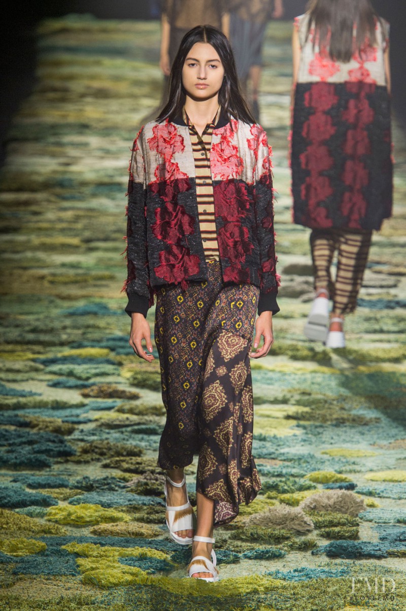 Bruna Ludtke featured in  the Dries van Noten fashion show for Spring/Summer 2015