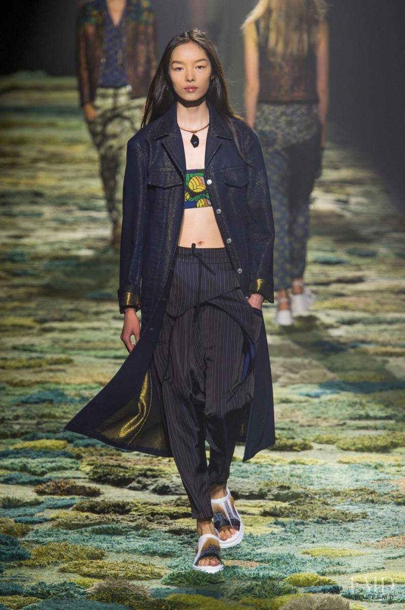 Fei Fei Sun featured in  the Dries van Noten fashion show for Spring/Summer 2015