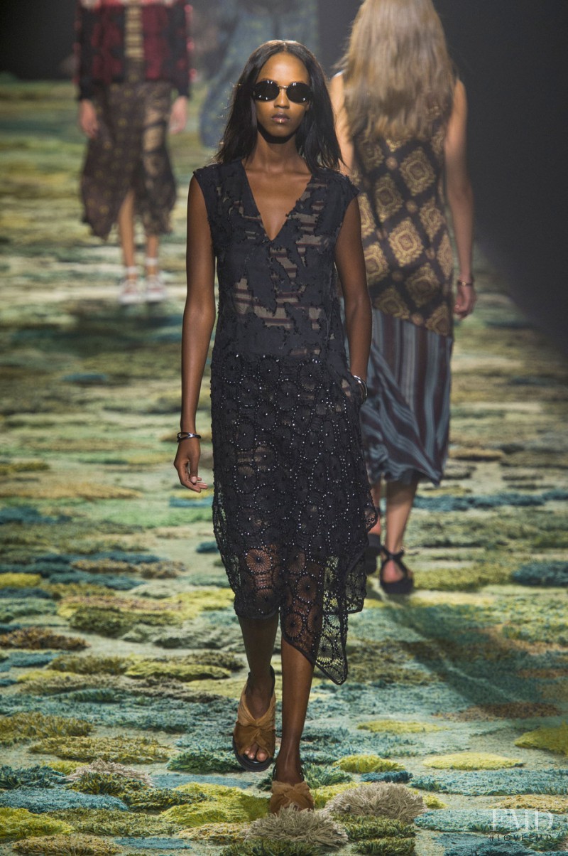 Leila Ndabirabe featured in  the Dries van Noten fashion show for Spring/Summer 2015