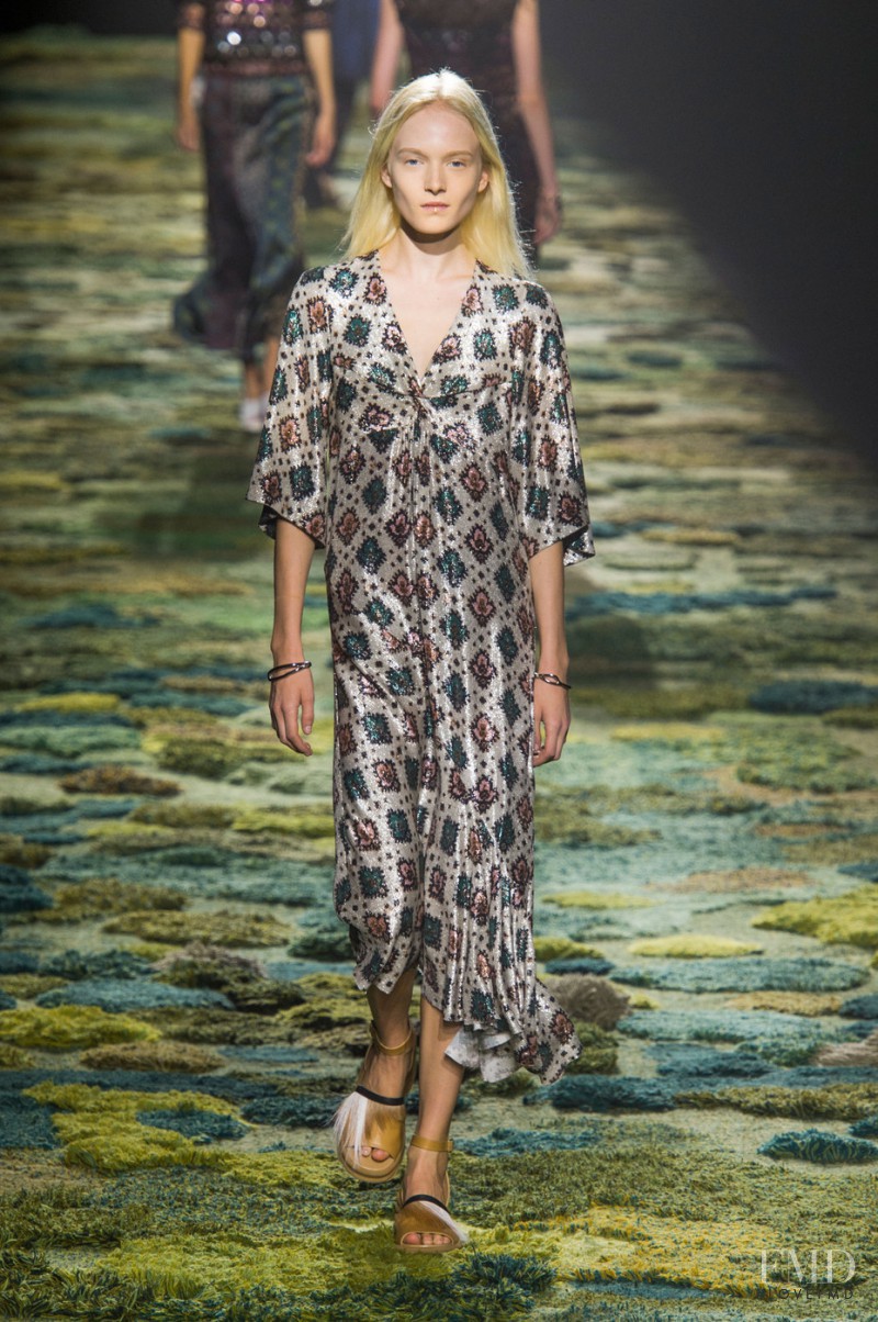 Maja Salamon featured in  the Dries van Noten fashion show for Spring/Summer 2015
