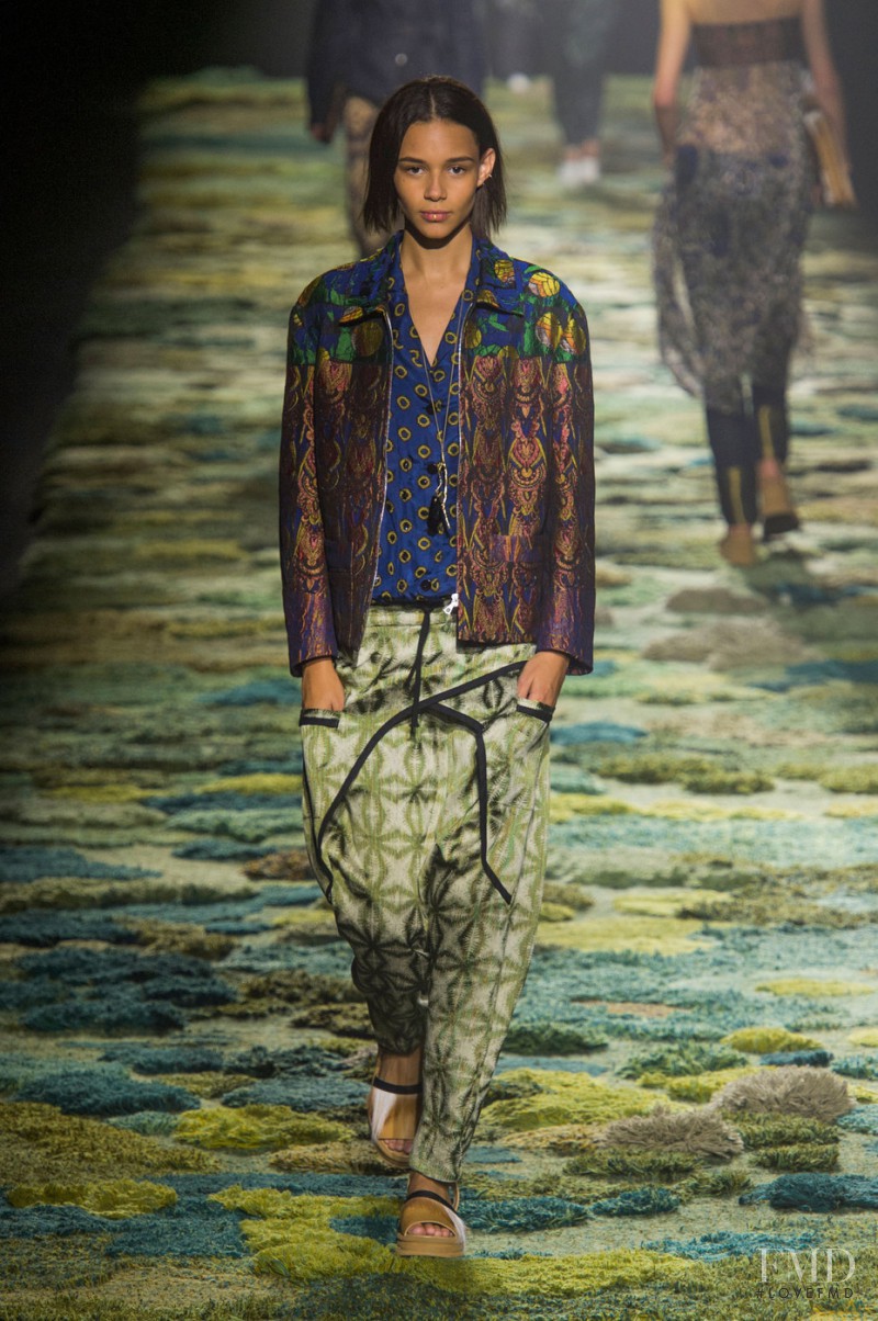 Binx Walton featured in  the Dries van Noten fashion show for Spring/Summer 2015