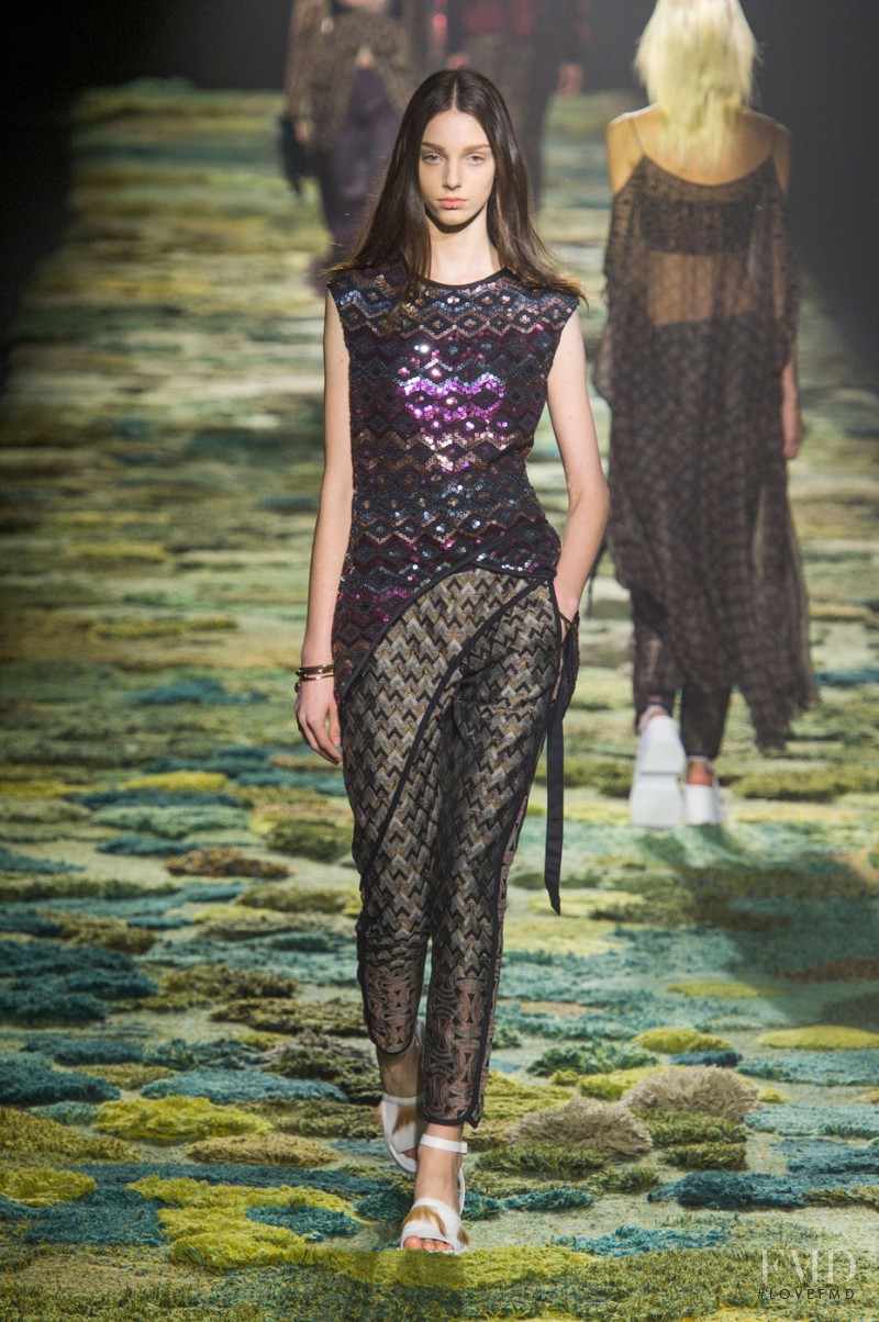 Larissa Marchiori featured in  the Dries van Noten fashion show for Spring/Summer 2015