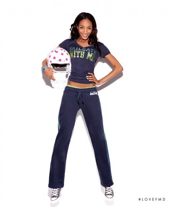 Jourdan Dunn featured in  the Victoria\'s Secret PINK NFL Collection First Round Picks!  catalogue for Autumn/Winter 2011