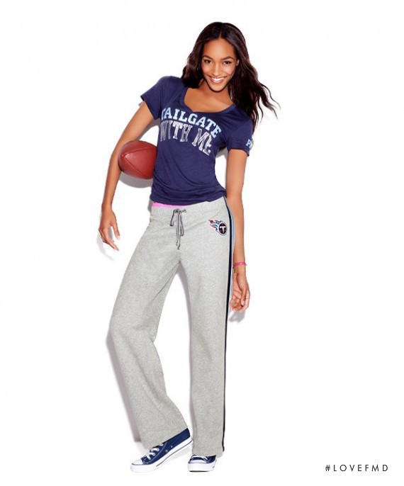 Jourdan Dunn featured in  the Victoria\'s Secret PINK NFL Collection First Round Picks!  catalogue for Autumn/Winter 2011