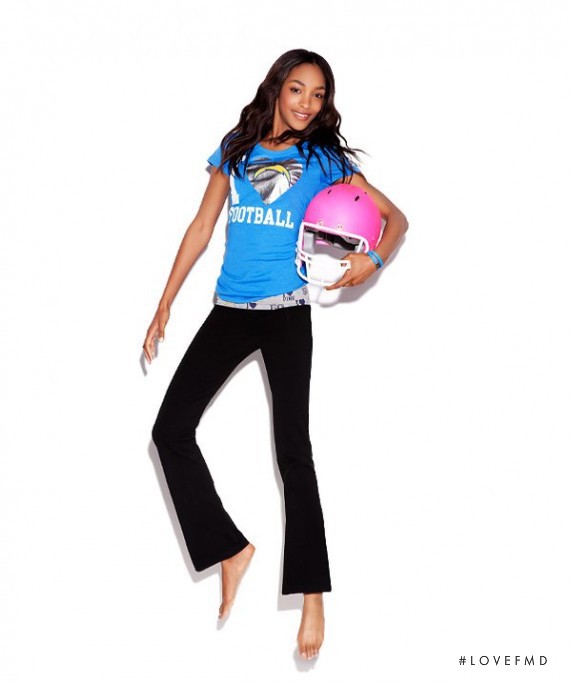 Jourdan Dunn featured in  the Victoria\'s Secret PINK NFL Collection First Round Picks!  catalogue for Autumn/Winter 2011