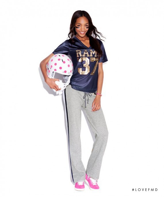 Jourdan Dunn featured in  the Victoria\'s Secret PINK NFL Collection First Round Picks!  catalogue for Autumn/Winter 2011