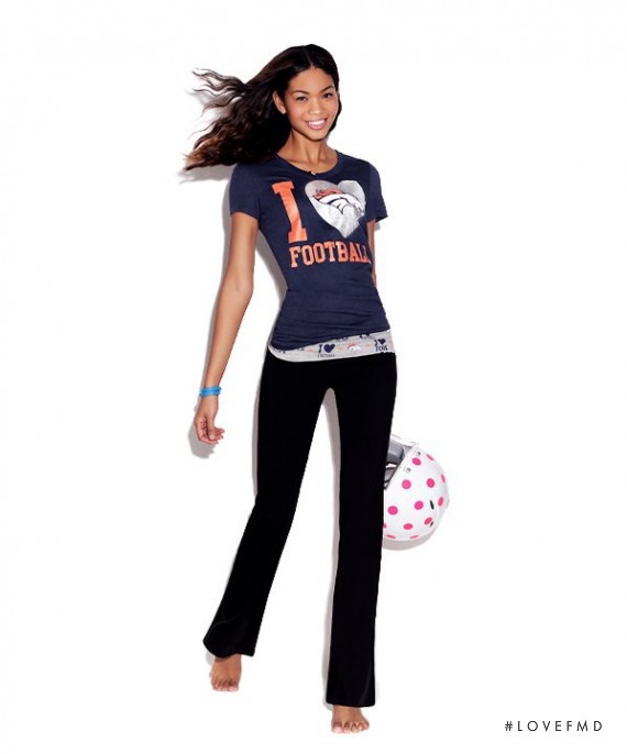 Chanel Iman featured in  the Victoria\'s Secret PINK NFL Collection First Round Picks!  catalogue for Autumn/Winter 2011