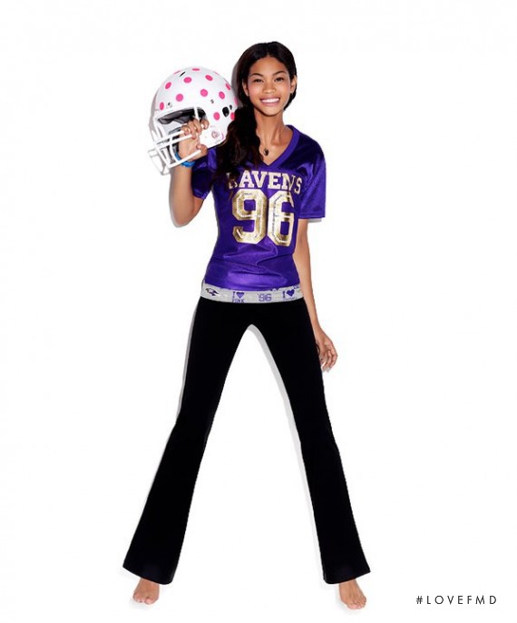 Chanel Iman featured in  the Victoria\'s Secret PINK NFL Collection First Round Picks!  catalogue for Autumn/Winter 2011