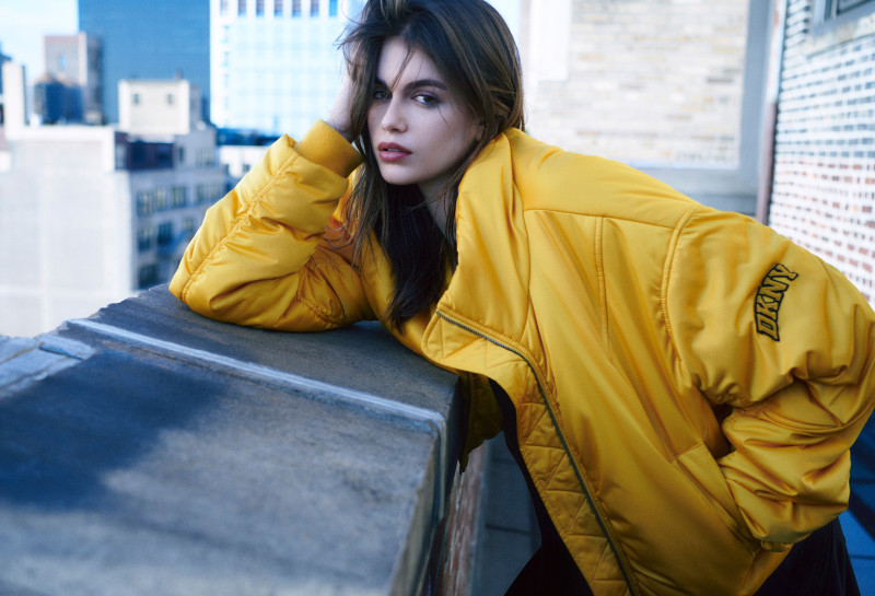 Kaia Gerber featured in  the DKNY advertisement for Autumn/Winter 2024