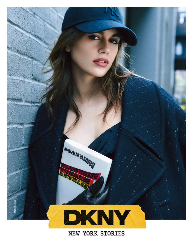 Kaia Gerber featured in  the DKNY advertisement for Autumn/Winter 2024