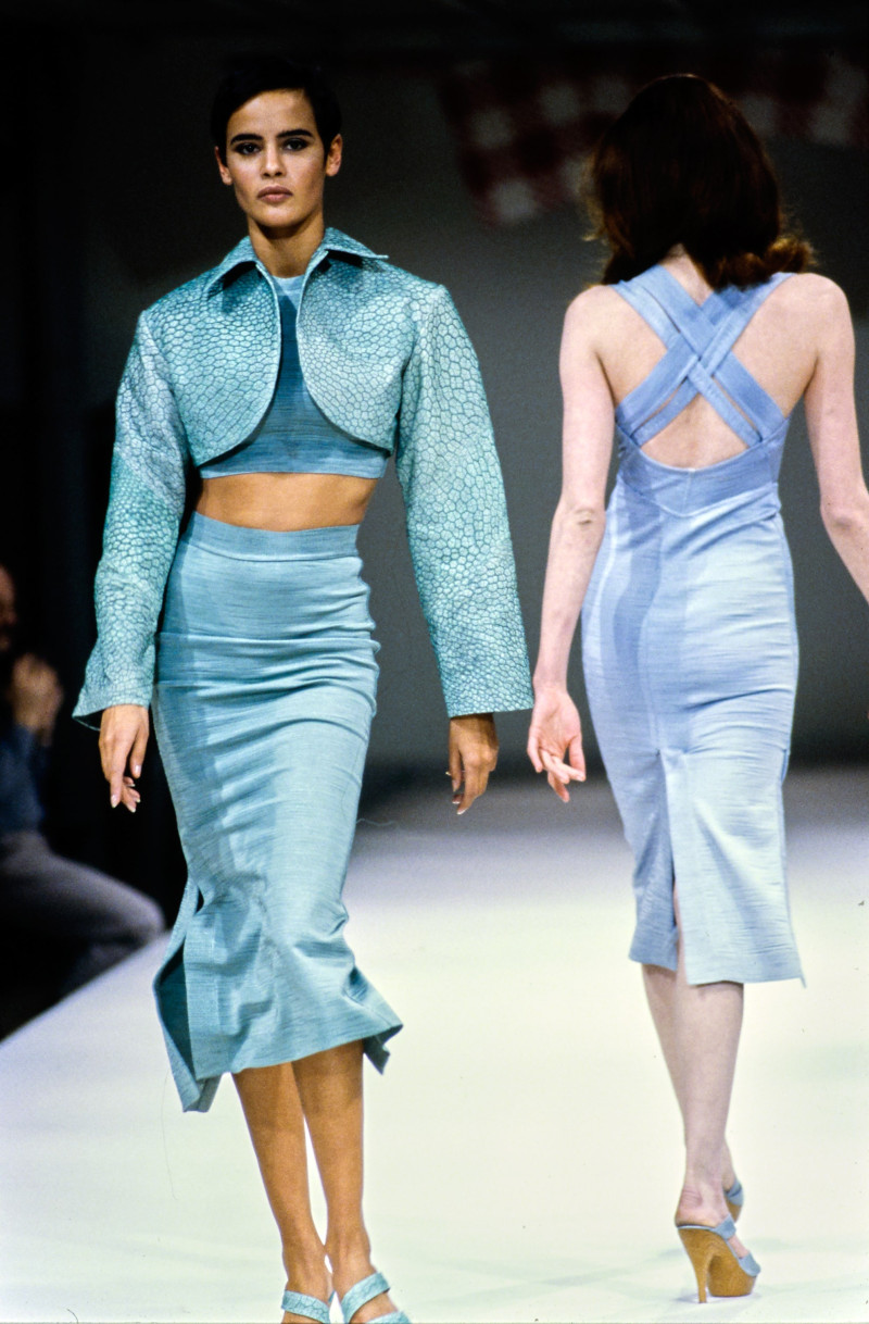 Nadege du Bospertus featured in  the Alaia fashion show for Spring/Summer 1991