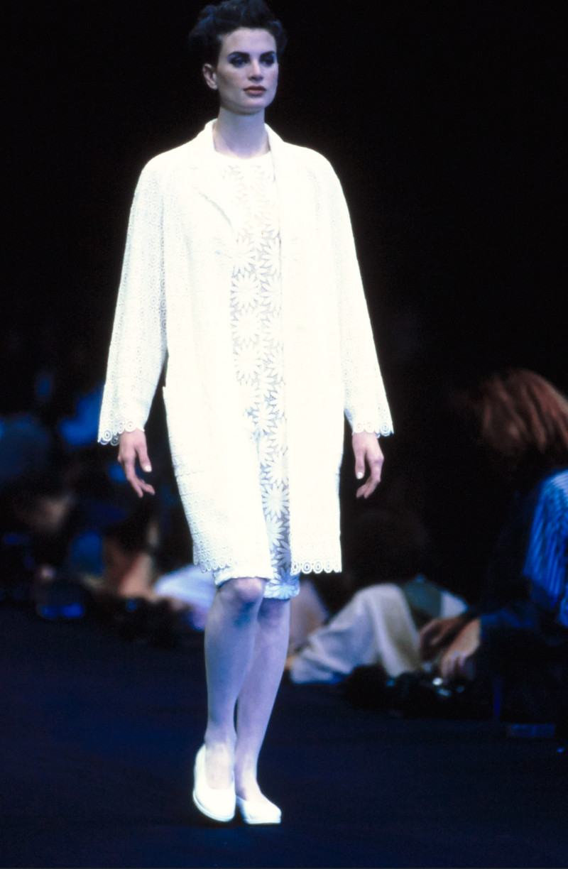 Kristen McMenamy featured in  the Comme Des Garcons fashion show for Spring/Summer 1991