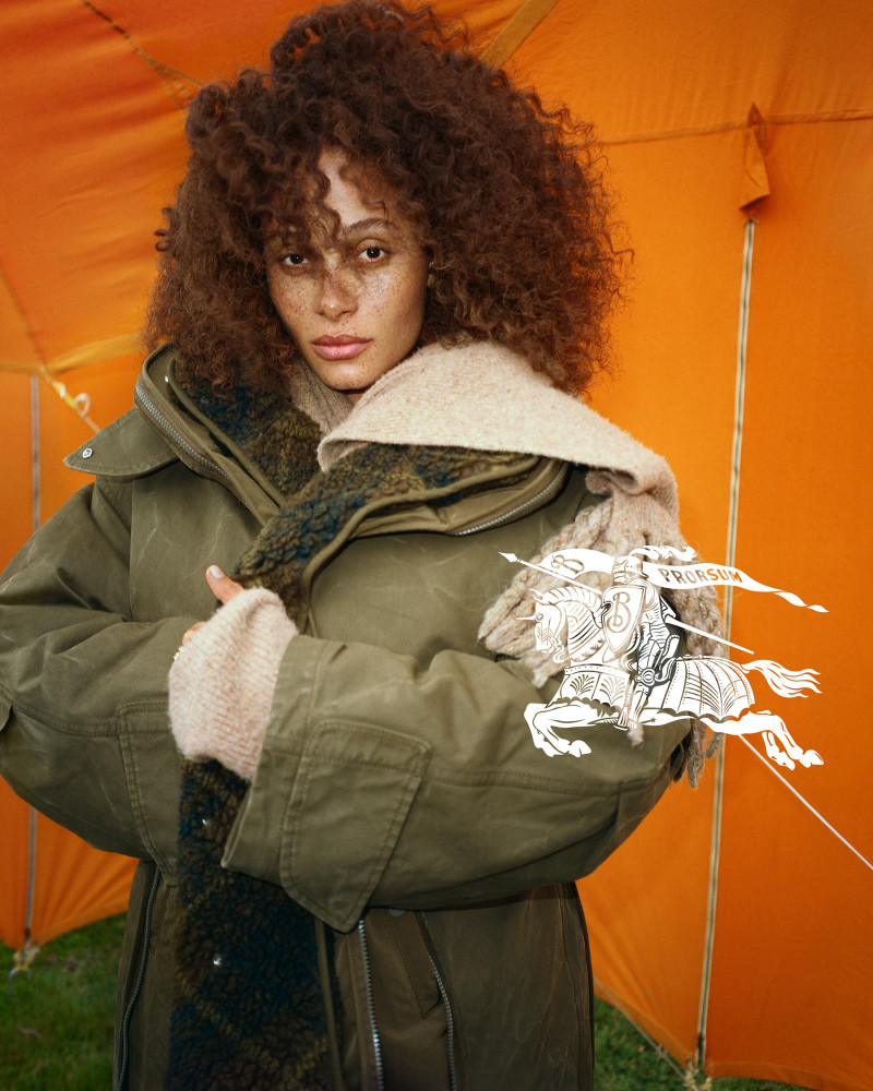 Adwoa Aboah featured in  the Burberry advertisement for Winter 2024