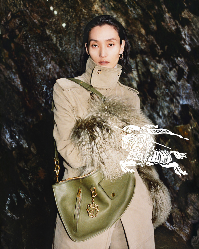 Lina Zhang featured in  the Burberry advertisement for Winter 2024