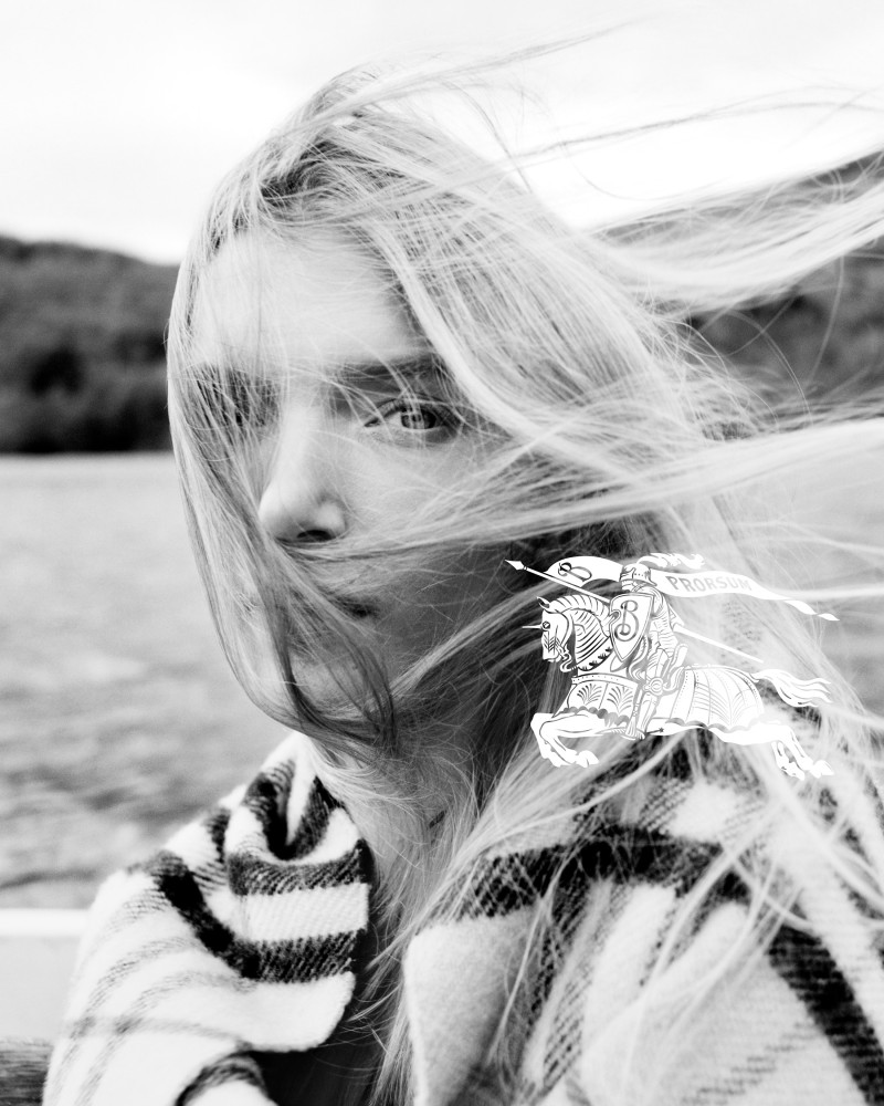 Lily Donaldson featured in  the Burberry advertisement for Winter 2024