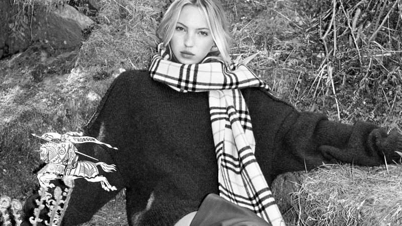 Lila Grace Moss featured in  the Burberry advertisement for Winter 2024